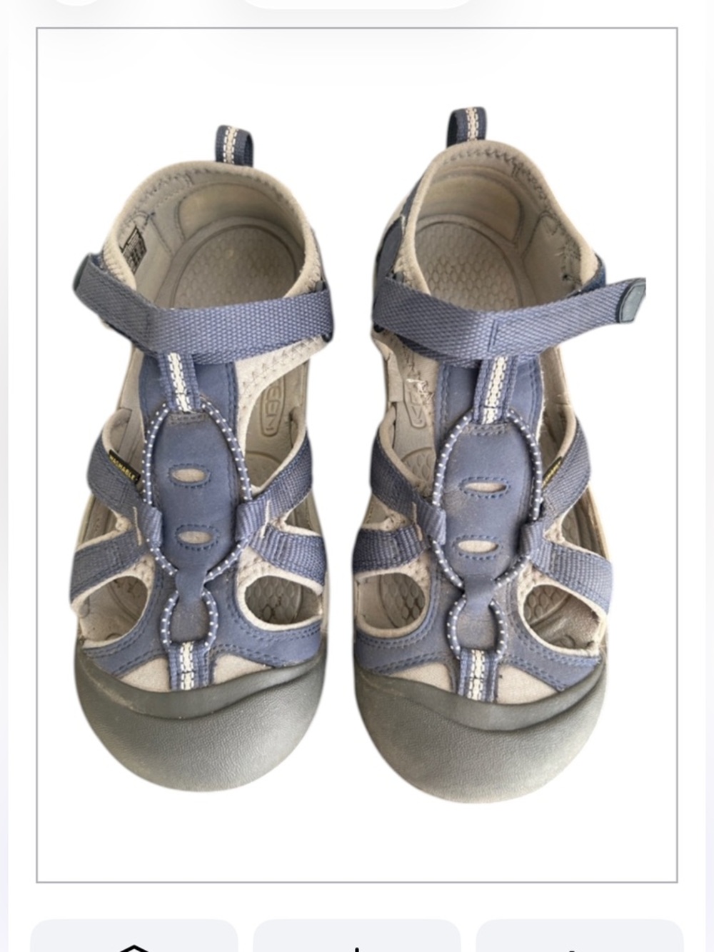 KEEN Blue Grey Closed Toe Washable Water Hiking Outdoor Shoes Sandals Size 6
